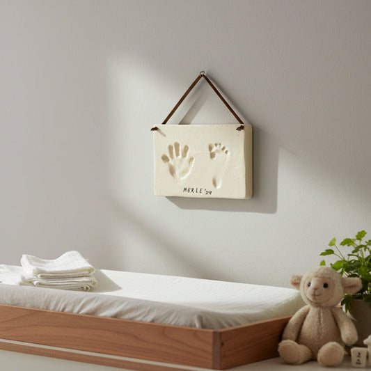 Keramik baby hånd/fod aftryk - 3 stk