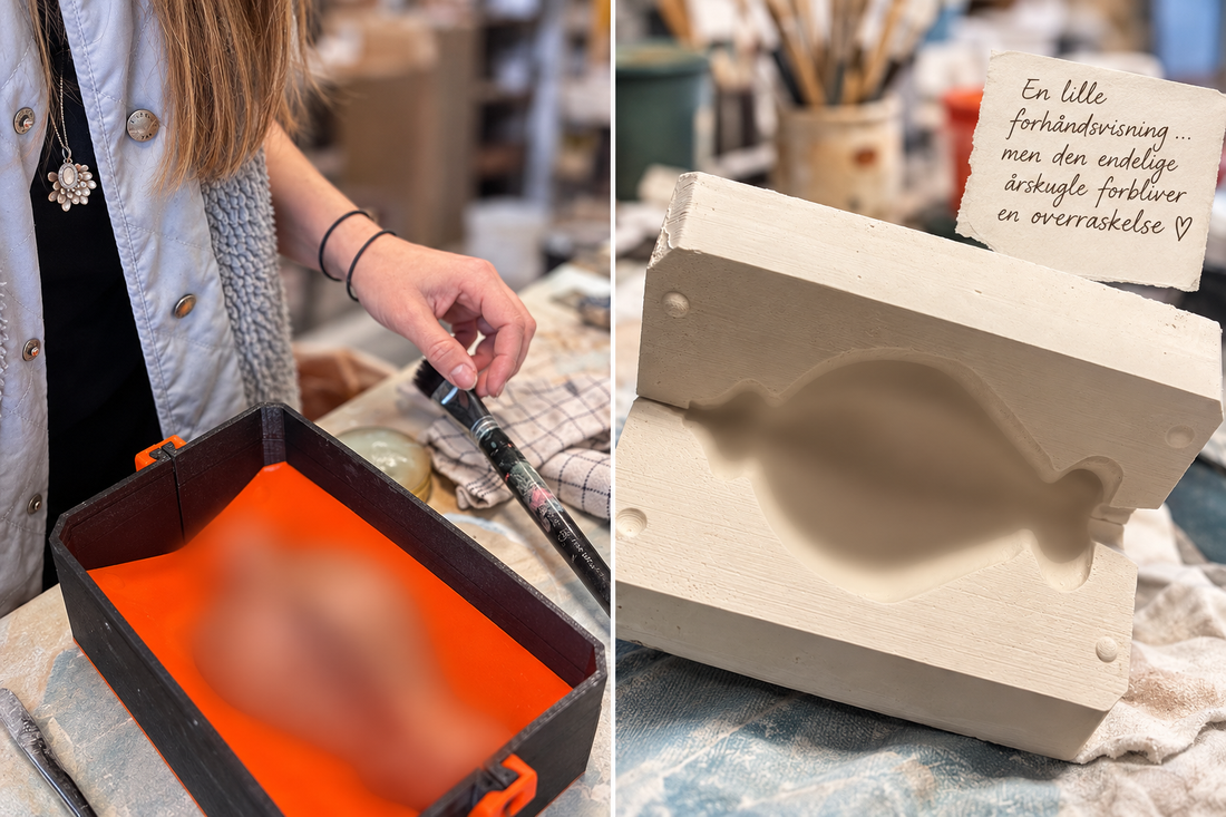 Bag om processen med Galleri Mindedahls Årskugle 2026, hvor selve designet er sløret