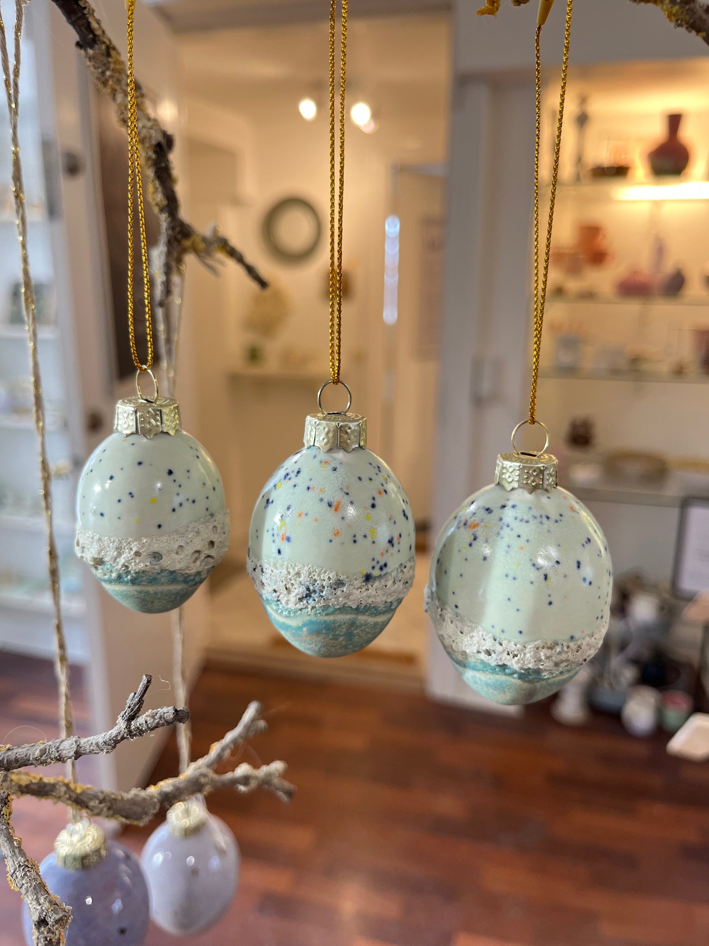 Påskeæg 6cm grøn med effekt