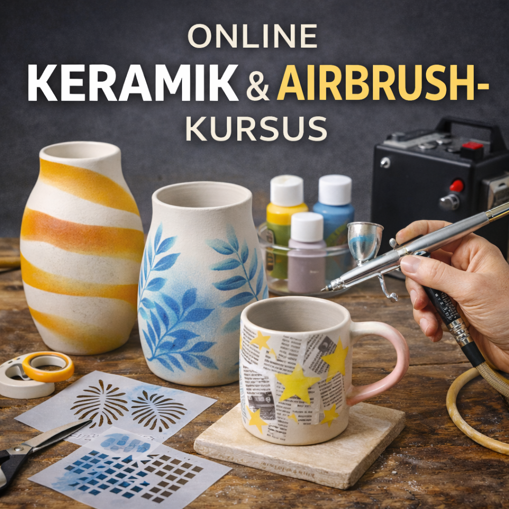 Online keramik og airbrush begynder kursus 31-05 10:00-13:00