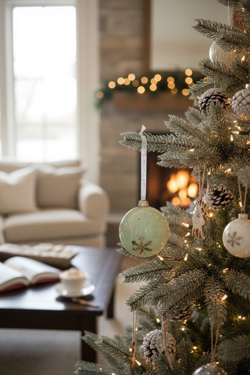 Julekugler - stor rund, Lys grøn