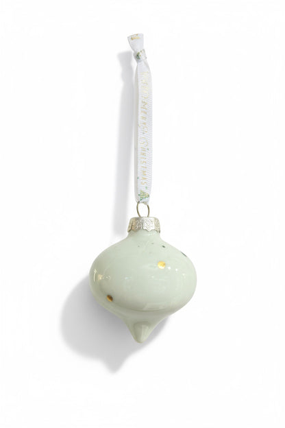 Julekugler - lille dråbe, Hvid